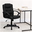 Pemberly Row Contemporary Mid Back Black Leather Office Chair
