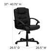 Pemberly Row Contemporary Mid Back Black Leather Office Chair