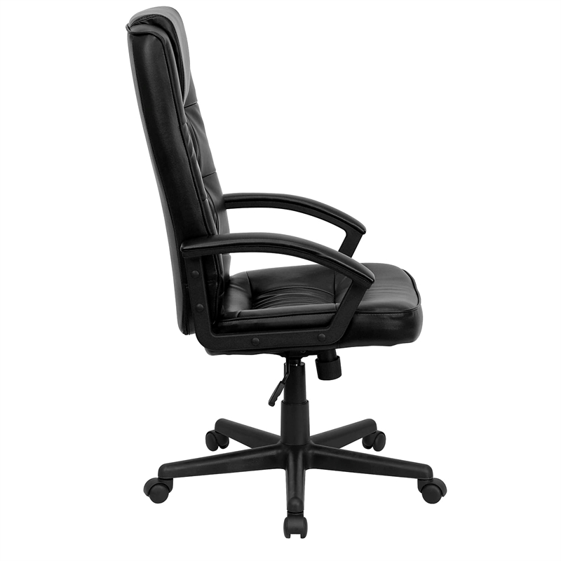 Pemberly Row Contemporary Ergonomically Curved Office Chair in Black
