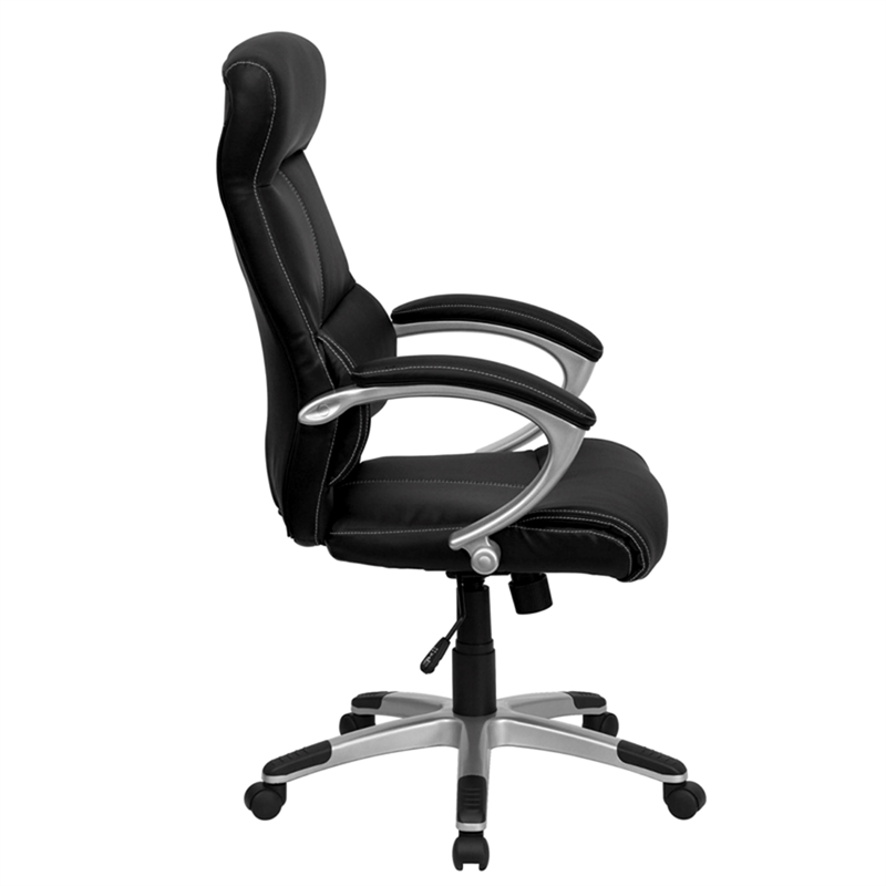 Pemberly Row High Back Executive Office Chair with Black Leather