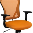 Pemberly Row Contemporary Mid Back Mesh Office Chair in Orange
