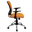 Pemberly Row Contemporary Mid Back Mesh Office Chair in Orange