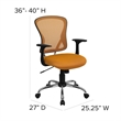 Pemberly Row Contemporary Mid Back Mesh Office Chair in Orange