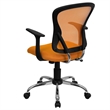 Pemberly Row Contemporary Mid Back Mesh Office Chair in Orange