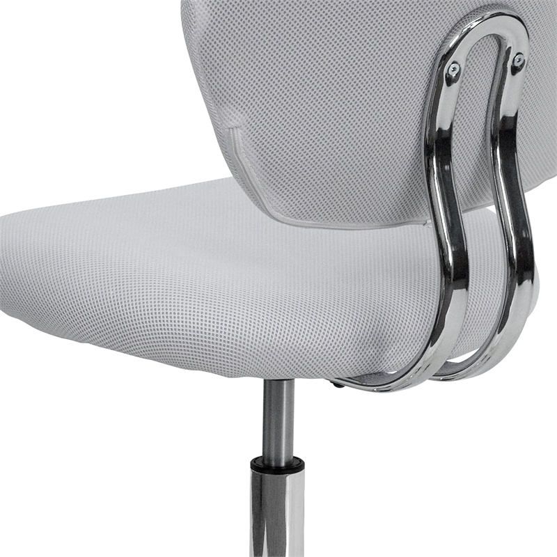 Pemberly Row Contemporary Mid-Back Mesh Office Swivel Chair in White