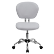 Pemberly Row Contemporary Mid-Back Mesh Office Swivel Chair in White