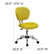 Pemberly Row Contemporary Mid-Back Mesh Office Swivel Chair in Yellow