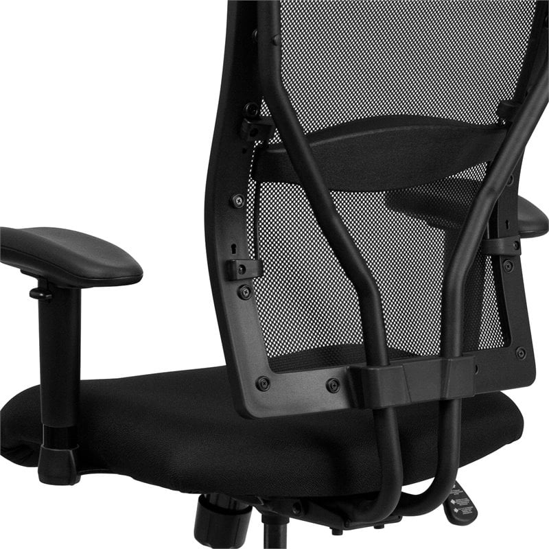 Pemberly Row Contemporary Mesh Office Chair with Arms in Black