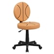 Pemberly Row Basketball Office Swivel Chair in Black and Orange