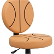 Pemberly Row Basketball Office Swivel Chair in Black and Orange