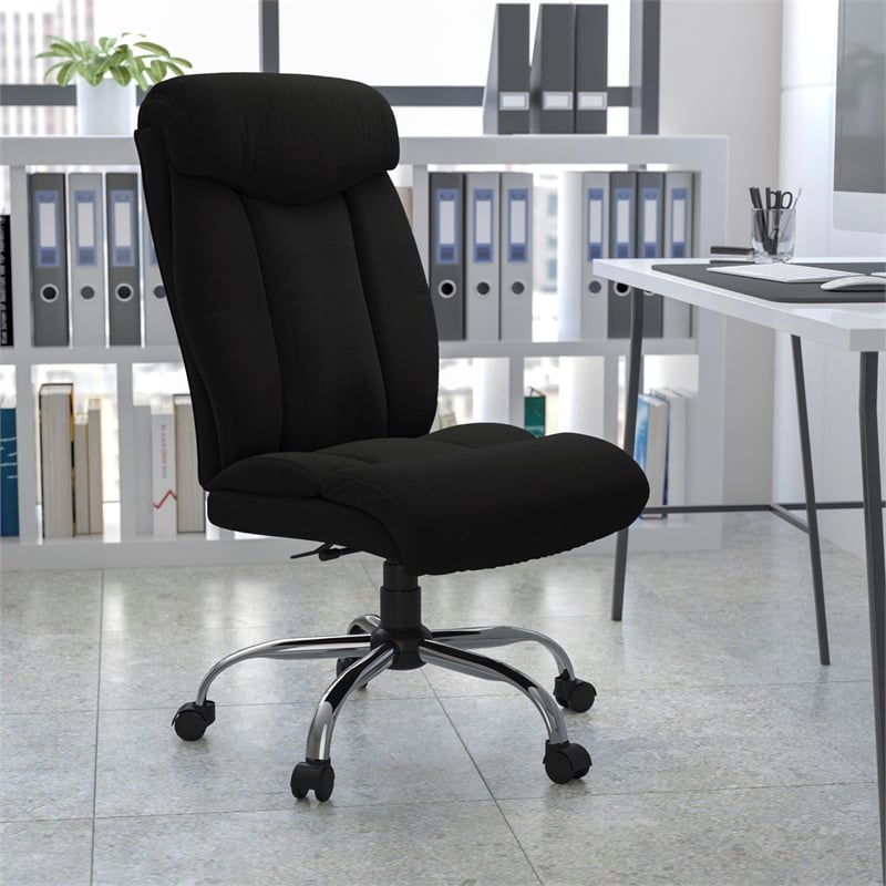 Pemberly Row Modern / Contemporary Fabric Office Chair in Black