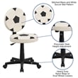 Pemberly Row Contemporary Soccer Office Swivel Chair in Black and White
