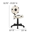 Pemberly Row Contemporary Soccer Office Swivel Chair in Black and White