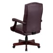 Pemberly Row Contemporary Leather Swivel Office Chair in Burgundy