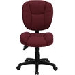 Pemberly Row Mid Back Ergonomic Office Swivel Chair in Burgundy