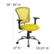 Pemberly Row Contemporary Mid Back Mesh Office Chair in Yellow