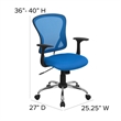 Pemberly Row Contemporary Mid Back Mesh Office Chair in Blue