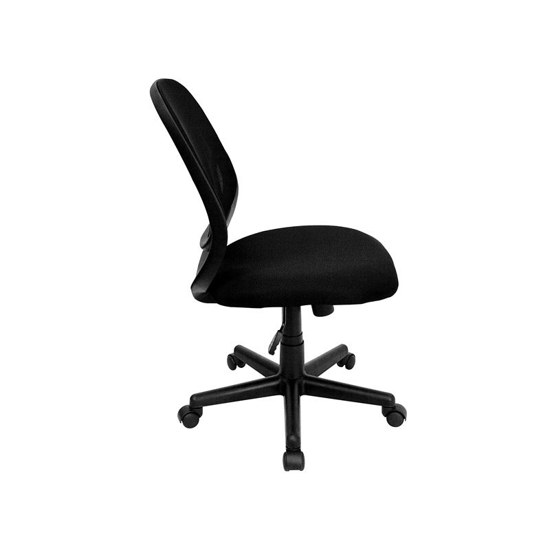 Pemberly Row Contemporary Mid Back Mesh Office Swivel Chair in Black