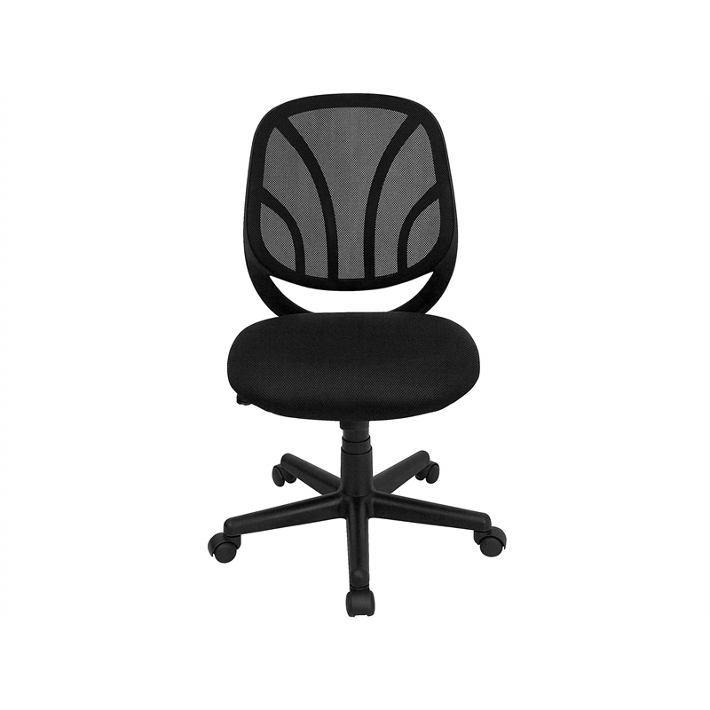 Pemberly Row Contemporary Mid Back Mesh Office Swivel Chair in Black