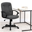 Pemberly Row Contemporary Mid Back Office Chair with Nylon Arms in Gray