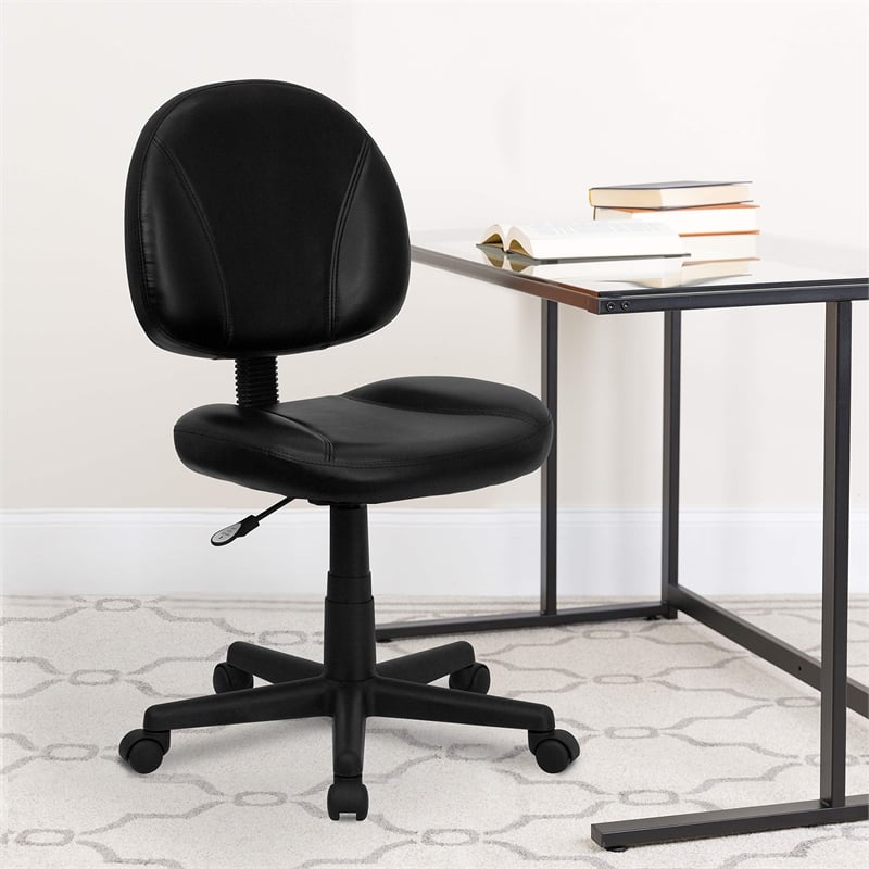 Pemberly Row Contemporary Ergonomic Office Swivel Chair in Black