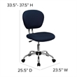 Pemberly Row Contemporary Mid-Back Mesh Office Swivel Chair in Navy