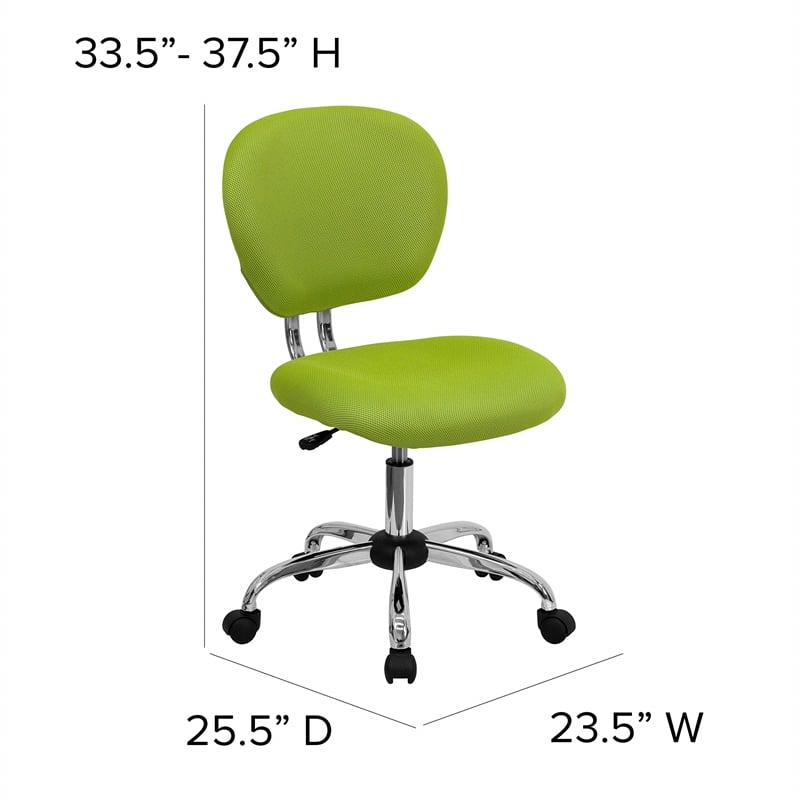Pemberly Row Contemporary Mid-Back Task Chair In Apple Green