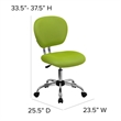 Pemberly Row Contemporary Mid-Back Task Chair In Apple Green