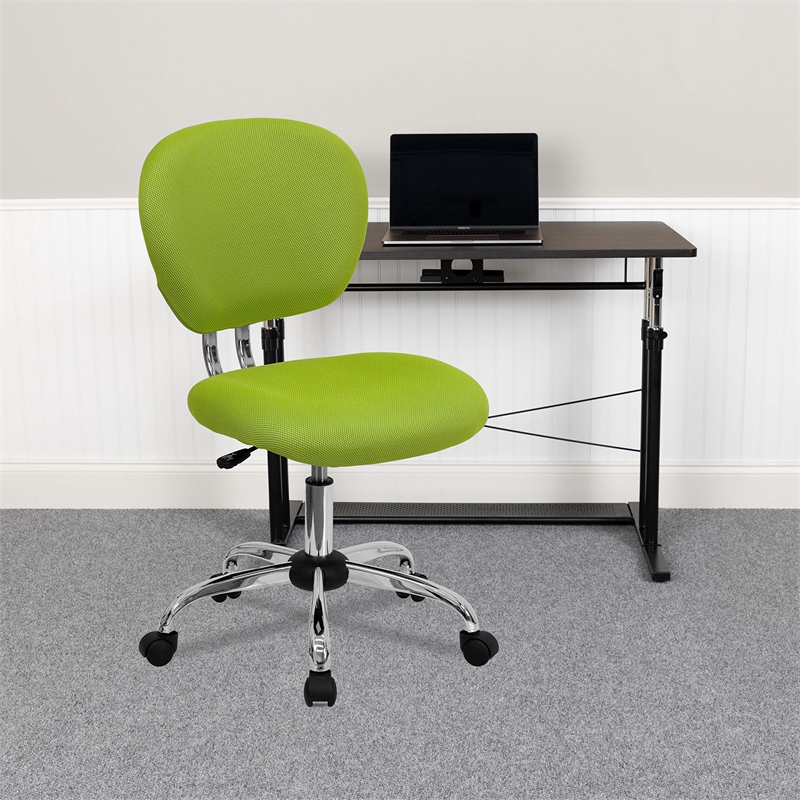 Pemberly Row Contemporary Mid-Back Task Chair In Apple Green