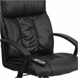 Pemberly Row High Back Massaging Leather Office Chair in Black