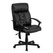 Pemberly Row High Back Massaging Leather Office Chair in Black