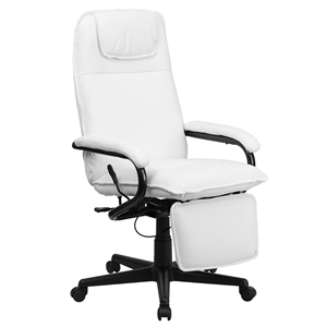 Pemberly Row High Back Leather Reclining Office Chair in White