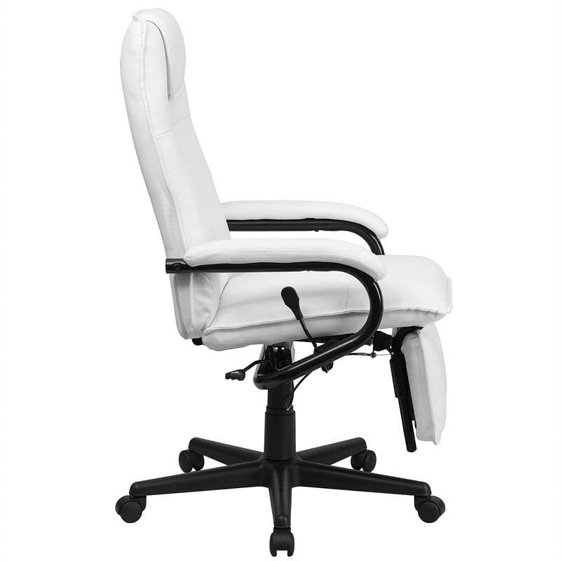 Pemberly Row High Back Leather Reclining Office Chair in White