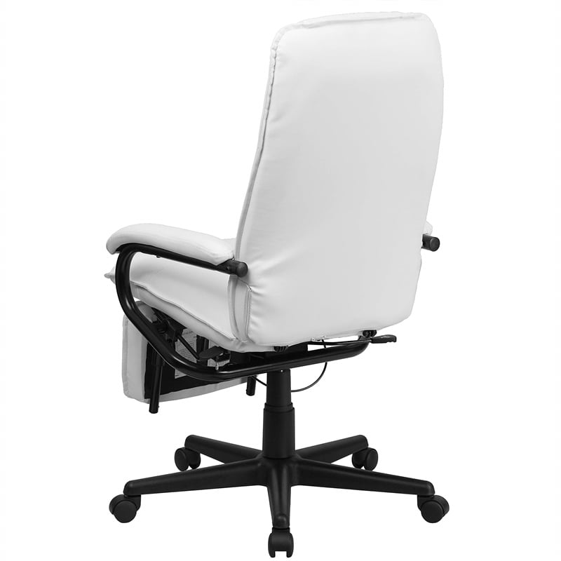 Pemberly Row High Back Leather Reclining Office Chair in White
