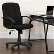 Pemberly Row Contemporary Mid Back Office Chair with Nylon Arms in Black