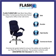 Pemberly Row High Back Microfiber Upholstered Office Chair in Navy