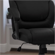 Pemberly Row Mid-Back Leather Overstuffed Office Chair in Black