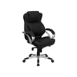 Pemberly Row Contemporary Leather Swivel Office Chair in Black