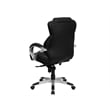 Pemberly Row Contemporary Leather Swivel Office Chair in Black