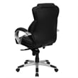 Pemberly Row Contemporary Leather Swivel Office Chair in Black