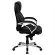 Pemberly Row Contemporary Leather Swivel Office Chair in Black