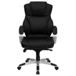 Pemberly Row Contemporary Leather Swivel Office Chair in Black