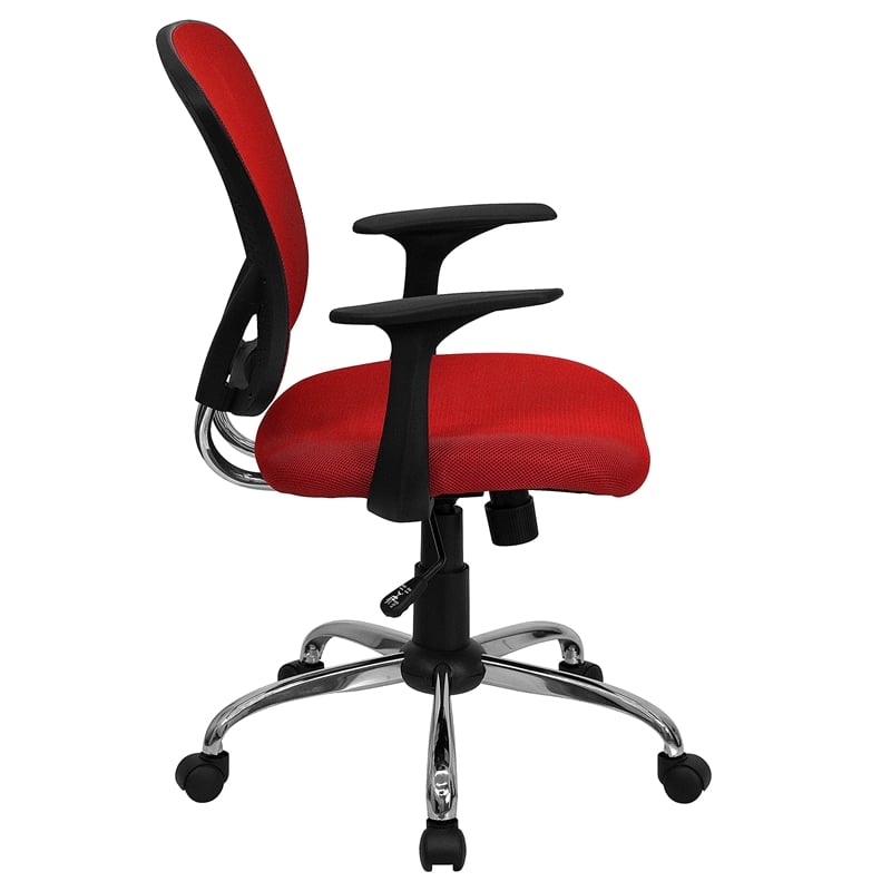 Pemberly Row Modern / Contemporary Mid Back Mesh Office Chair in Red