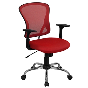 Pemberly Row Modern / Contemporary Mid Back Mesh Office Chair in Red