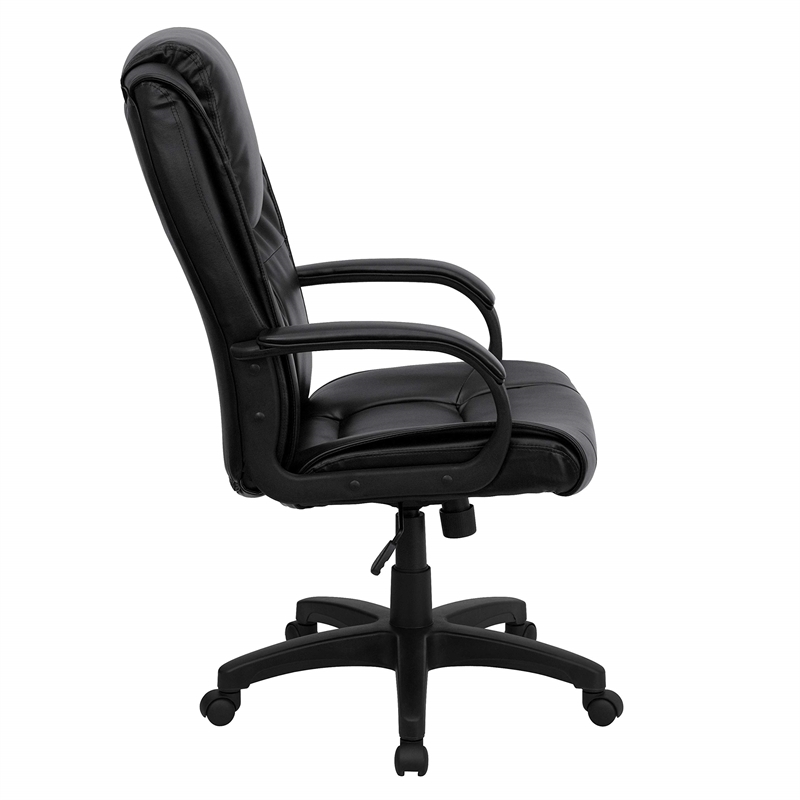 Pemberly Row Contemporary High Back Executive Office Chair in Black
