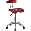 Pemberly Row Vibrant Computer Office Swivel Chair Seat in Red Wine