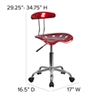 Pemberly Row Vibrant Computer Office Swivel Chair Seat in Red Wine