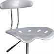 Pemberly Row Vibrant Computer Office Swivel Chair Seat in Silver and Chrome