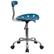 Pemberly Row Contemporary Vibrant Office Chair in Blue and Chrome