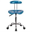 Pemberly Row Contemporary Vibrant Office Chair in Blue and Chrome